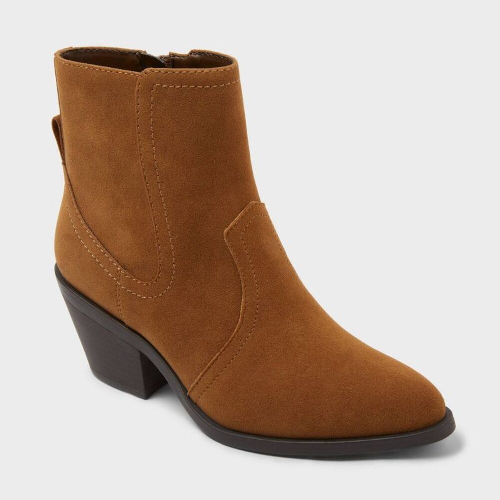 Women's Mindy Ankle Boots - Universal Thread Cognac 5.5
